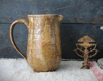 Large Vintage Hand Thrown Studio Pottery Pitcher