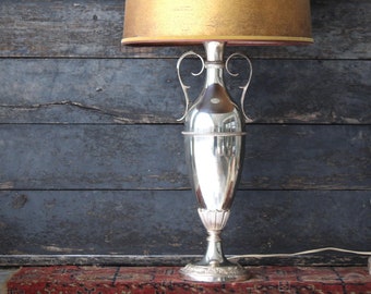 Vintage Art Deco Nickel Plated Table Lamp