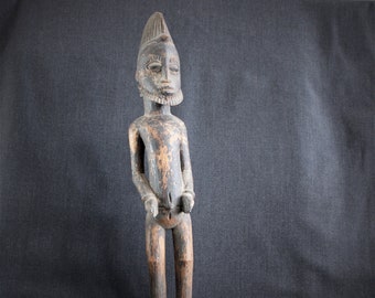 Antique African Carved Wood Deble Senufo Figure Statue Sculpture 18 1/2"