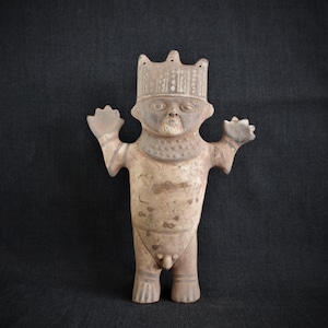 Autentico antico precolombiano Chancay in piedi figura artefatto 11"