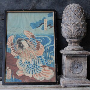 Grabado en madera japonés vintage
