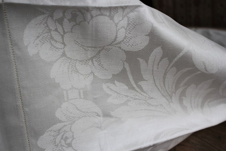 Antique Belgian Damask Linen Tablecloth With 8 Napkins New in Etsy