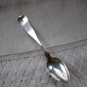 Antique American Coin Silver Serving Spoon M A Lewis Boston with Monogram