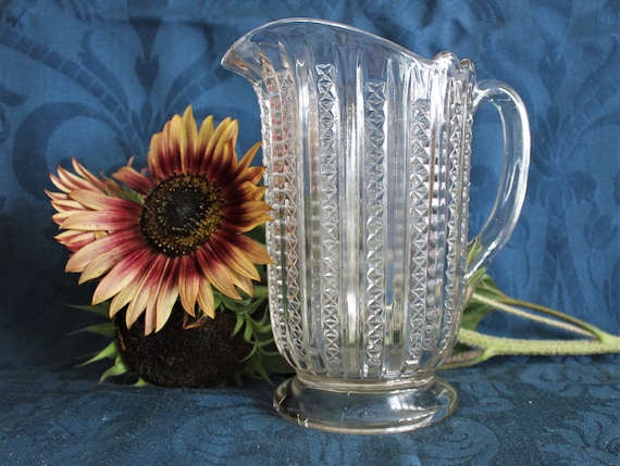 Antique Stars And Stripes Eapg Pattern Glass Pitcher Etsy