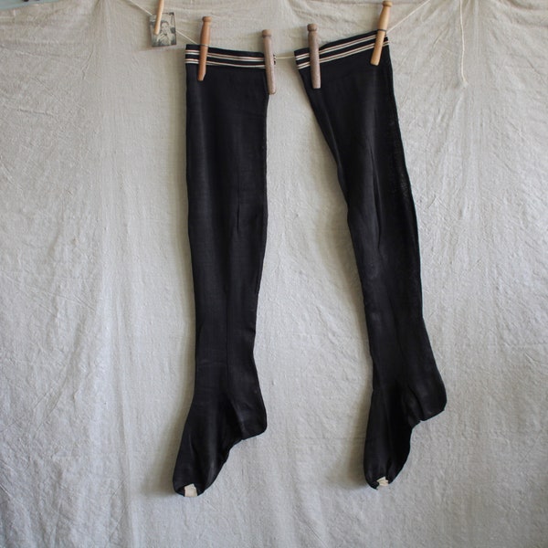 Black Silk Stockings Etsy