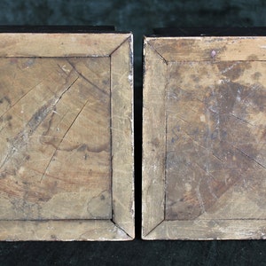 Pair Antique Marbleized Wood Pedestals Prickets Display Bases image 8