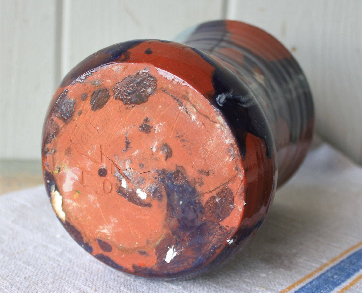 Vintage Artist Signed Rustic Hand Thrown Studio Redware Pottery Vase ...