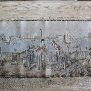 Tapiz vintage romántico con escena clásica veneciana, fabricado en Bélgica