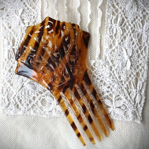 Antique Celluloid Faux Tortoiseshell Edwardian Hair Comb