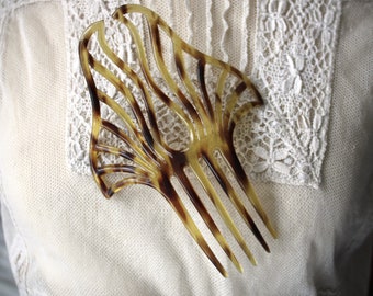 Antique Celluloid Faux Tortoiseshell Edwardian Hair Comb