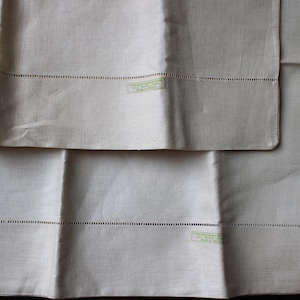 Pair of Antique Hand Drawn Irish Linen Pillow Cases Unused