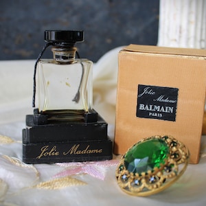 Vintage Balmain, Jolie Madame 7.5 ml. or 1/4 oz. Flacon, Bottle Parfum Extrait, Paris, France Empty