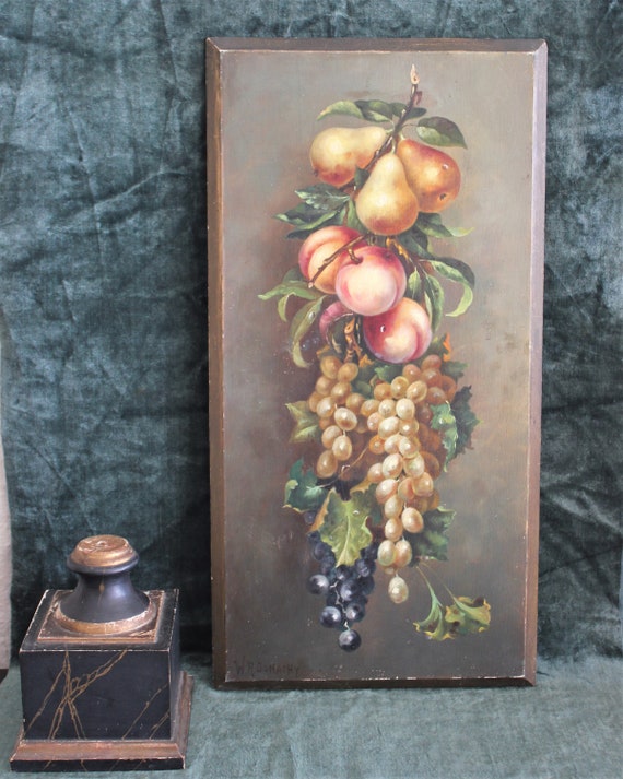 Antichi Frutti Rigogliosi Still Life Pittura A Olio A Bordo Etsy