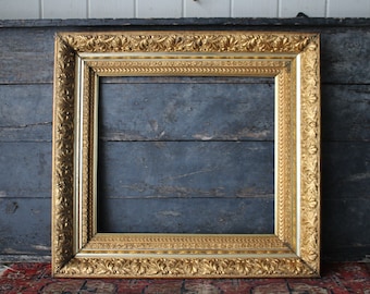 Fabulous Ornate Antique Gold Gilt Gesso Wood Frame For 18" x 16" fit