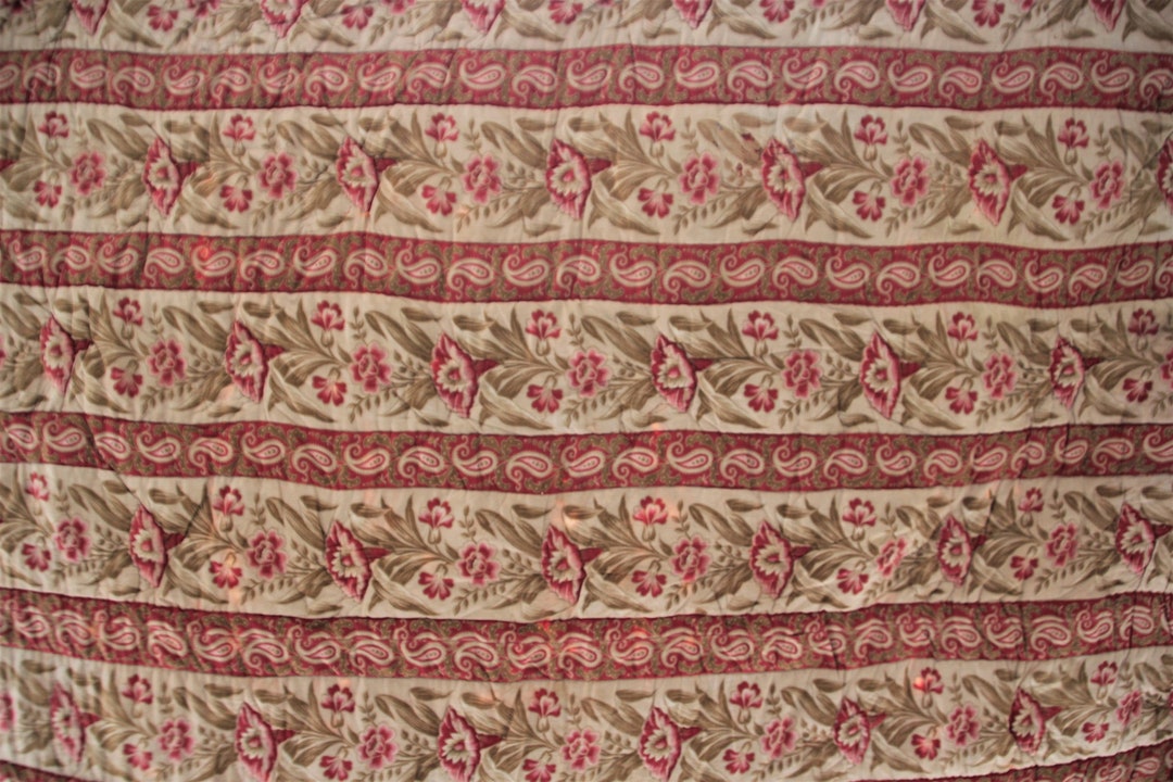 Antique French Provencal Quilt With Flowers and Etsy