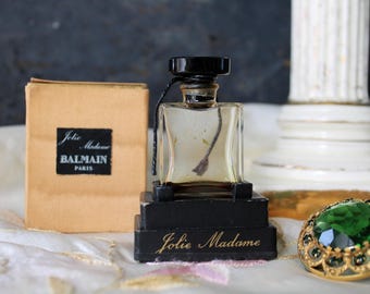 Vintage Balmain Jolie Madame Parfum Extrait Bottle, Paris, France (Empty)