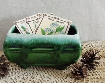 Vintage Green Pottery Planter