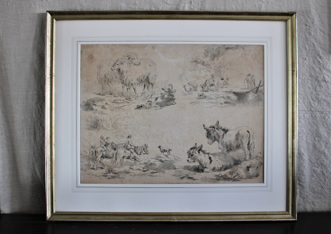 Antique 18th C Morland Crayonmanner Stipple Etching Etsy