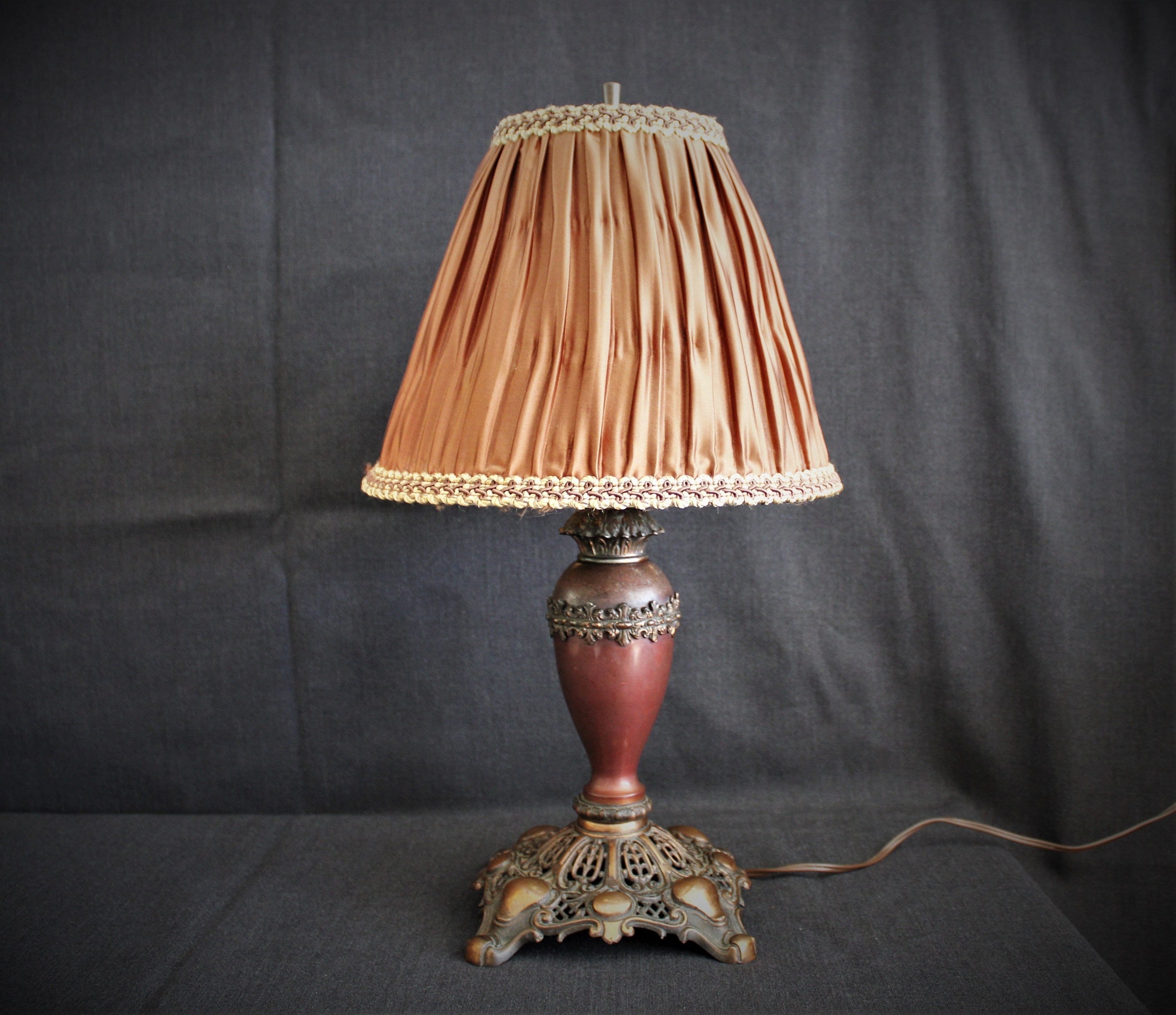 Pierced metal table sale lamp