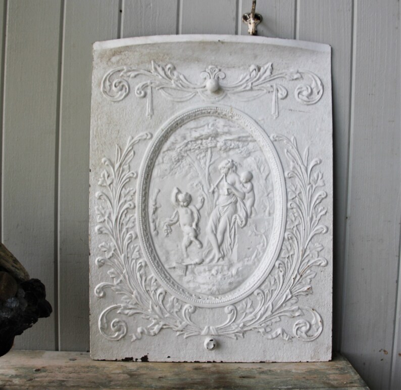 Antique Victorian Cast Iron Fireplace Insert Summer Cover Etsy