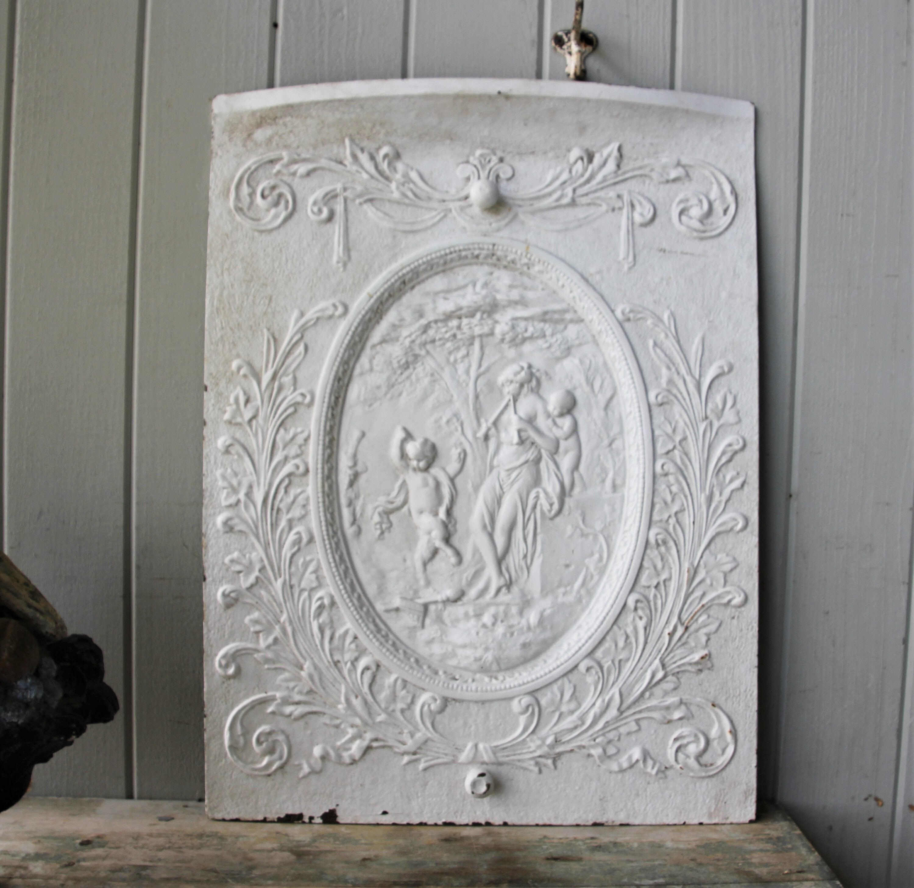 Antique Victorian Cast Iron Fireplace Insert Summer Cover Etsy