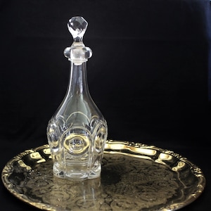 Antique EAPG Bulls Eye Glass  Liquor Decanter Early American Pattern