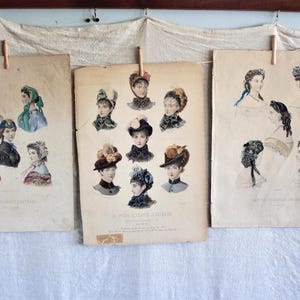 Antique Victorian Fashion Prints, La Moda Ilustrada, Paris & Madrid