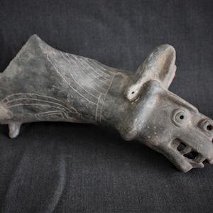 Authentic Antique Pre-Columbian Ceramic Figure Head Llama Artifact Fragment