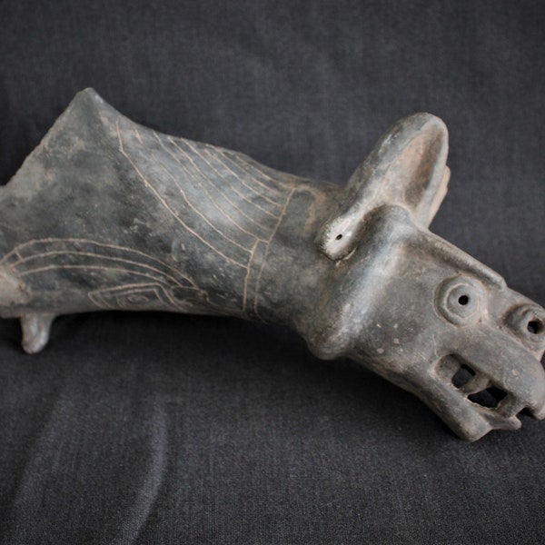 Authentic Antique Pre-Columbian Ceramic Figure Head Llama Artifact Fragment