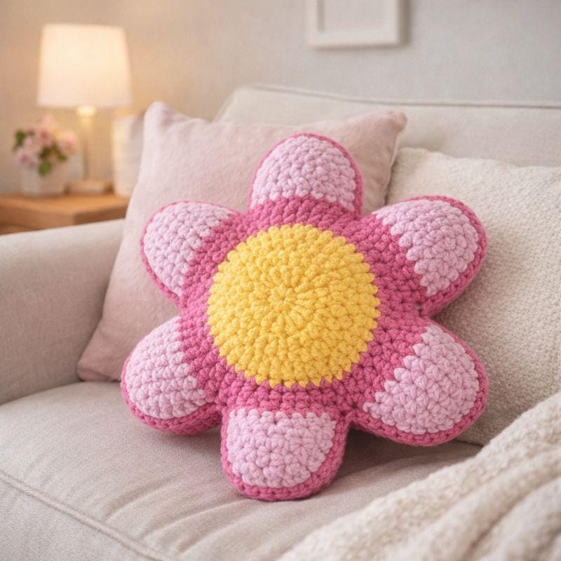 30 Flower Pillow Crochet Patterns for Cozy, Giftable Home Décor 33 Crochet Flower Pillow Pattern, Crochet Star Pillow Pattern