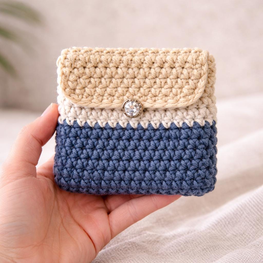 Crochet Mini Pouch Pattern PDF, Small Pocket Bag, Beginner Coin Purse ...