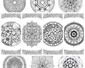 Heilige Kreise Mandala Malbuch- Vol.2 | Ausmalbilder Achtsamkeit | Sofortdownload | Pflege & Entspannung