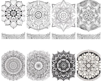 Heilige Kreise Mandala Malbuch | Ausmalbilder Achtsamkeit | Sofortdownload | Pflege & Entspannung