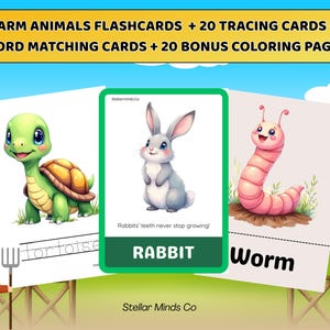 Farm Animals Flashcards for Kids – 30 Printable Cards with Fun Facts & Activities – Educational Preschool Learning