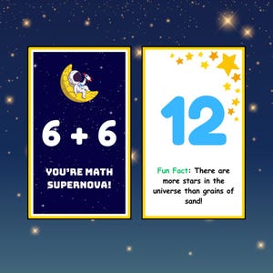 Compter les cartes pour enfants | Cartes éclair mathématiques | Pratique de l'addition sur le thème de l'espace | Outil d'apprentissage imprimable