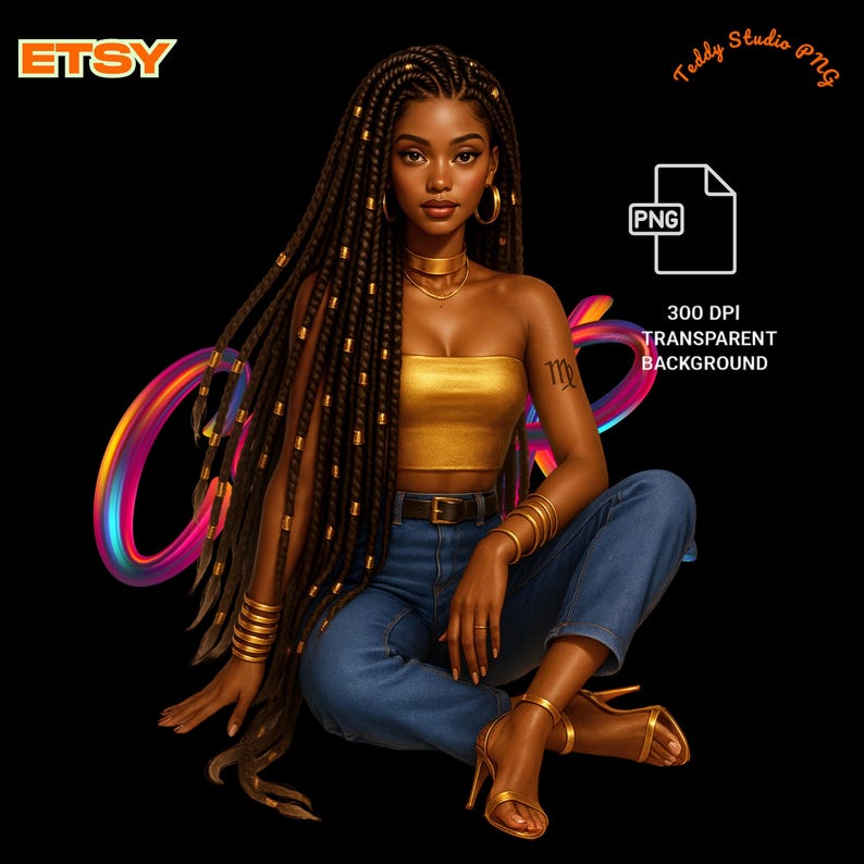 Virgo Zodiac Black Girl Art: Trap Design PNG (digital Download) - Etsy