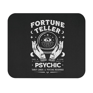 Alfombrilla de ratón con diseño de adivinación psíquica, tapete rectangular para escritorio, diseño de cartas de tarot místico, accesorios ocultistas, herramienta de adivinación, decoración de oficina