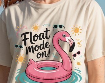 Float Mode On PNG: Flamingo Summer Vacation Design (Digital Download)