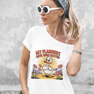 Funny Duck PNG - My Flabbers Have Been Gasted - Cute Cartoon Animal Sublimation Design for T-Shirt, Retro Funny Quote Clipart