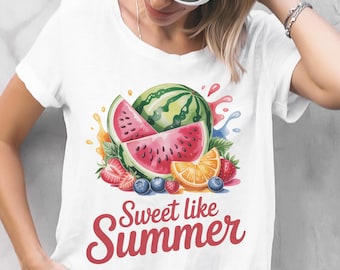 Sweet Summer Shirt PNG: Watermelon Fruit Design (Digital Download, Sublimation Design)