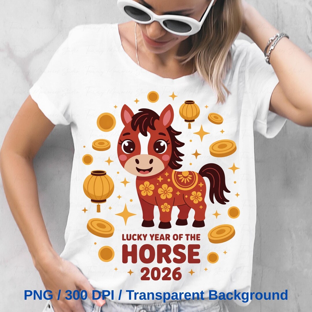Year of the Horse 2026 PNG, Lunar New Year PNG, Cute Zodiac Horse ...