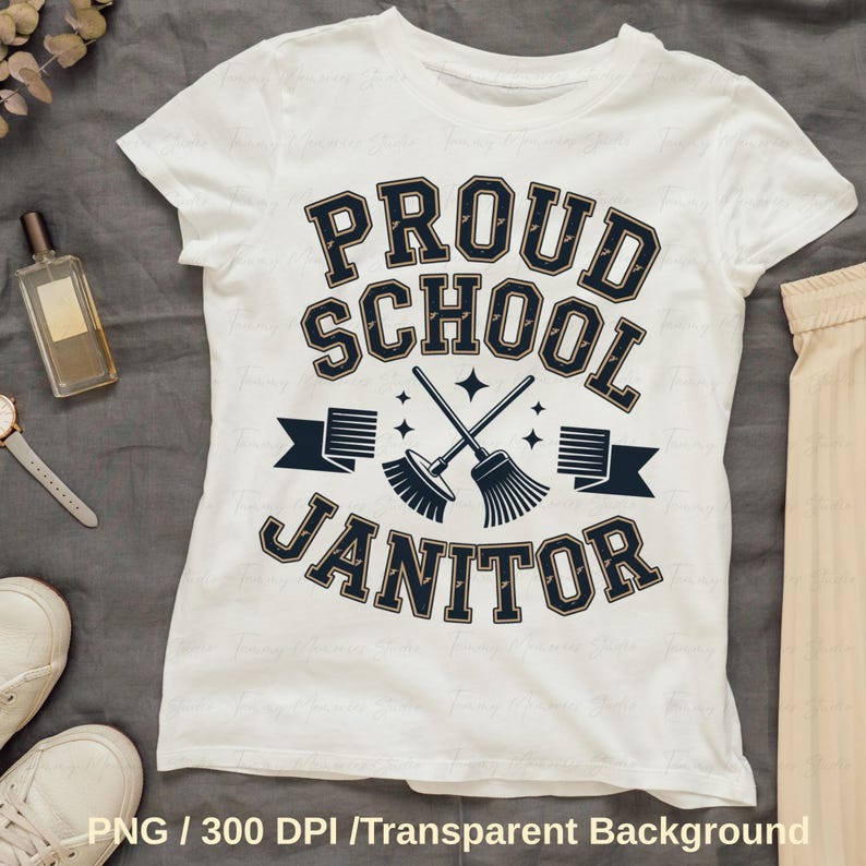 Proud School Janitor SVG PNG, Retro Cleaning Crew Graphic (digital ...