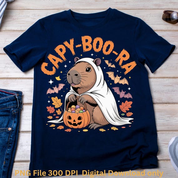 Capybara Halloween Shirt, Ghost PNG (Digital Download