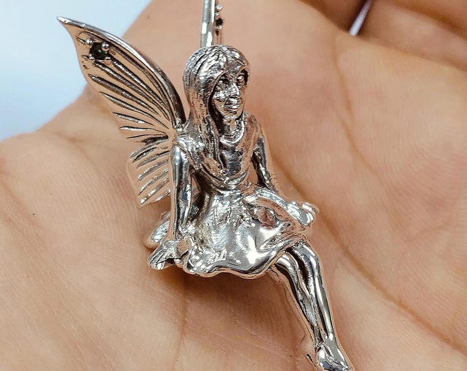 Antique Inspired Collectable Fairy Figurine 925 Sterling Silver