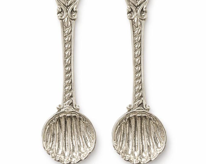 Antique Style Sterling Silver Salt Spoons, Collectible Miniature Spoons
