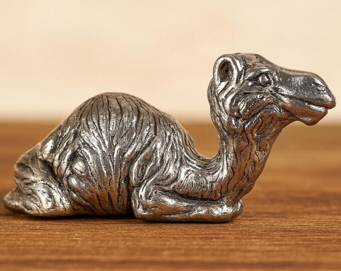 Sterling Silver Camel Figurine Miniature Camel Statue, Collectible Animal Figurine