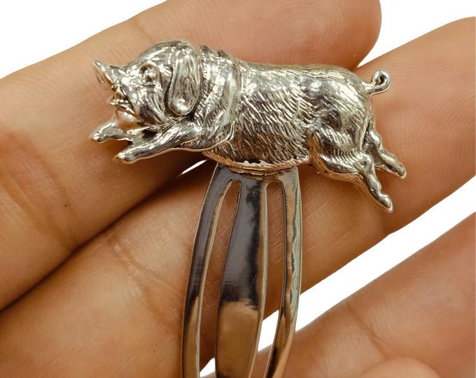 Antique Style Pig Bookmark 925 Sterling Silver Book Lover Gift Graduation Gift Animal Lover Gift