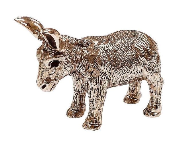 Antique Inspired Collectable Donkey Figurine 925 Sterling Silver