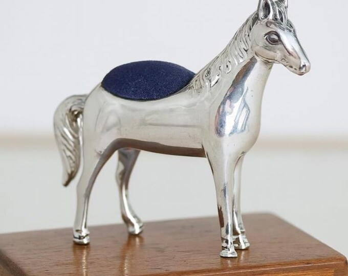 Antique Inspired Horse Pin Cushion 925 Sterling Silver