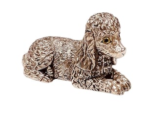 Antique Inspired Collectable Poodle Dog Figurine 925 Sterling Silver